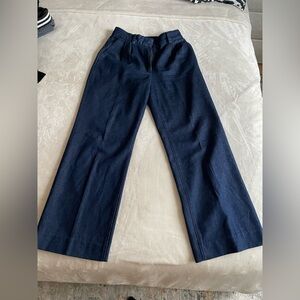 Favorite Daughter Dark Navy Wide-Leg Trousers